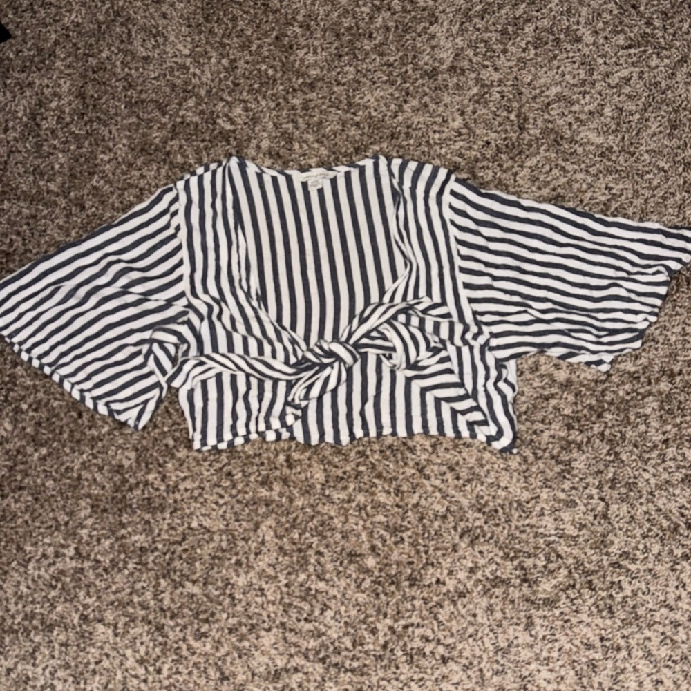 Striped Black and White Women's Top
